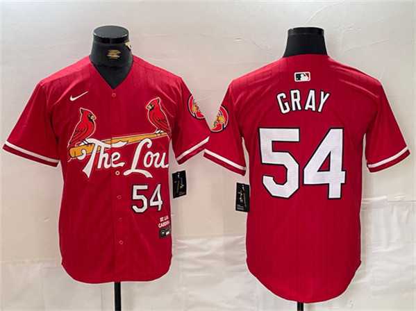 Men%27s St. Louis Cardinals #54 Sonny Gray Red 2024 City Connect Stitched Baseball Jersey